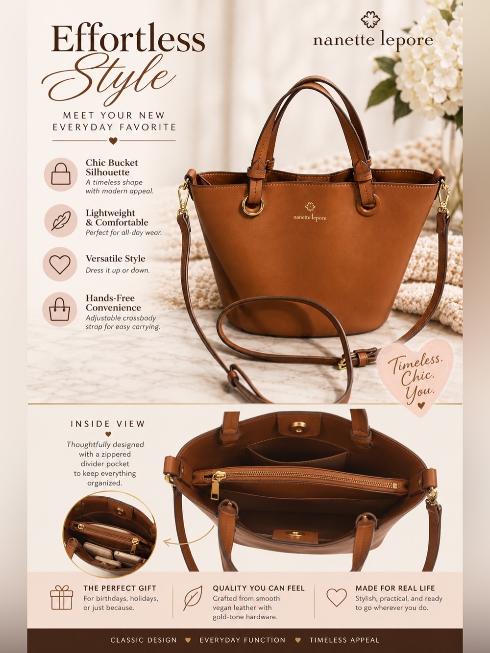 Like New Nanette Lepore Crossbody Bucket Bag